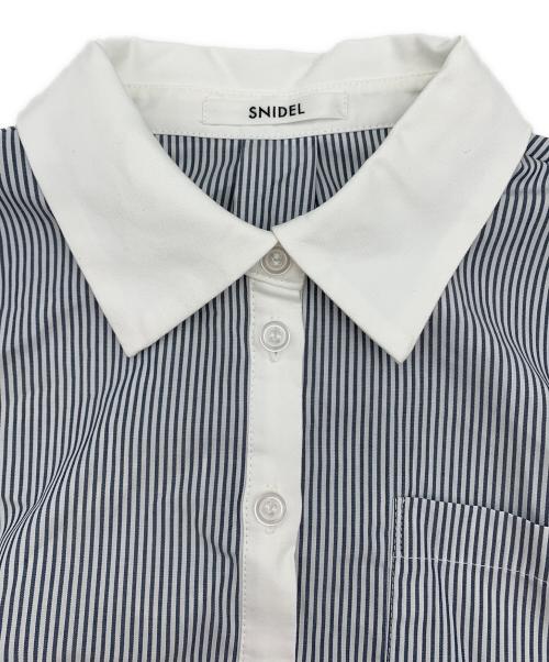 Snidel（スナイデル）Snidel (スナイデル) バリエクロップドシャツ ブルー サイズ:Fの古着・服飾アイテム
