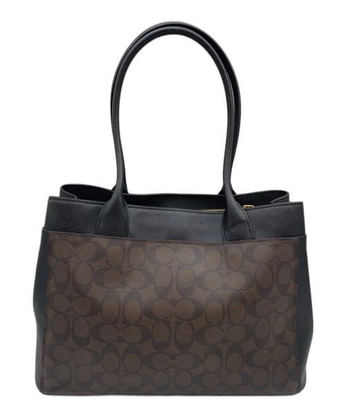 COACH（コーチ）COACH (コーチ) ハンドバッグ ブラック×ブラウンの古着・服飾アイテム