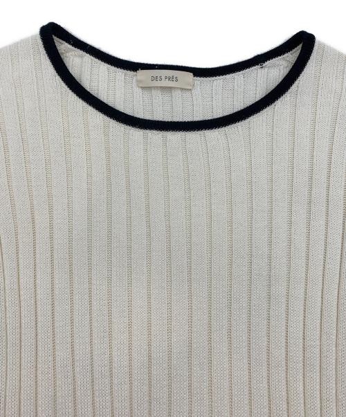 DES PRES（デ プレ）DES PRES (デ プレ) コットンシルクリブ クルーネックプルオーバー アイボリー サイズ:Sの古着・服飾アイテム
