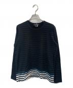 BLACK COMME des GARCONSブラックコムデギャルソン）の古着「グラデーション ボーダーカットソー」｜ブラック
