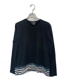 BLACK COMME des GARCONS（ブラックコムデギャルソン）の古着「グラデーション ボーダーカットソー」｜ブラック