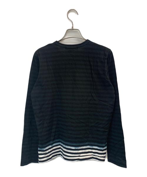 BLACK COMME des GARCONS（ブラックコムデギャルソン）BLACK COMME des GARCONS (ブラックコムデギャルソン) グラデーション ボーダーカットソー ブラック サイズ:Lの古着・服飾アイテム