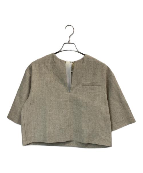 UNITED ARROWS（ユナイテッドアローズ）UNITED ARROWS (ユナイテッドアローズ) フェイクリネンスキッパーブラウス ベージュ サイズ:38の古着・服飾アイテム