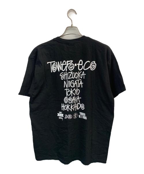 stussy（ステューシー）stussy (ステューシー) TOWER RECORDS (タワーレコード) TOWER-ECO TOUR Tシャツ ブラック サイズ:Lの古着・服飾アイテム