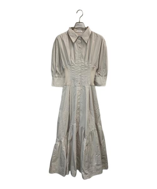 FRAY ID（フレイ アイディー）FRAY ID (フレイ アイディー) 半袖ワンピース ベージュの古着・服飾アイテム