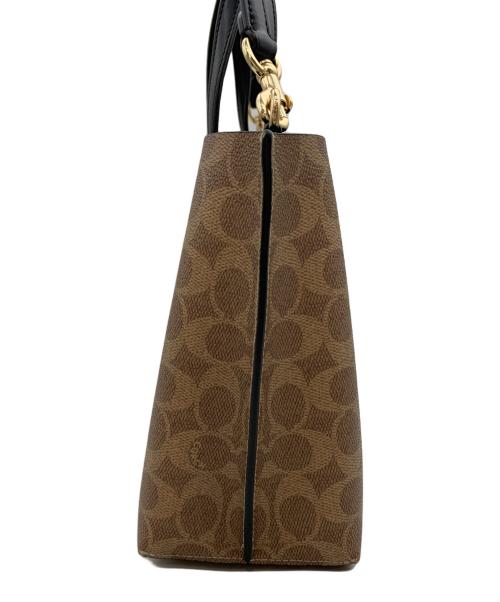 COACH（コーチ）COACH (コーチ) モリー トート バッグ 25・シグネチャー キャンバス ブラウンの古着・服飾アイテム