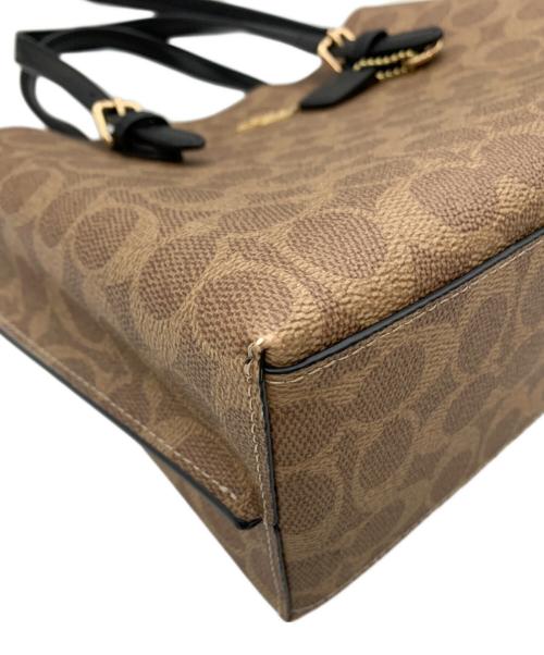 COACH（コーチ）COACH (コーチ) モリー トート バッグ 25・シグネチャー キャンバス ブラウンの古着・服飾アイテム