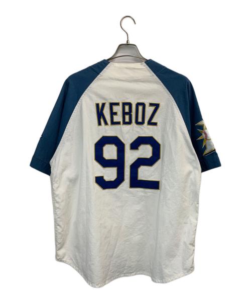 KEBOZ（ケボズ）KEBOZ (ケボズ) 北海道日本ハムファイターズ (ホッカイドウニッポンハムファイターズ) ベースボールシャツ ホワイト×ブルー サイズ:Mの古着・服飾アイテム