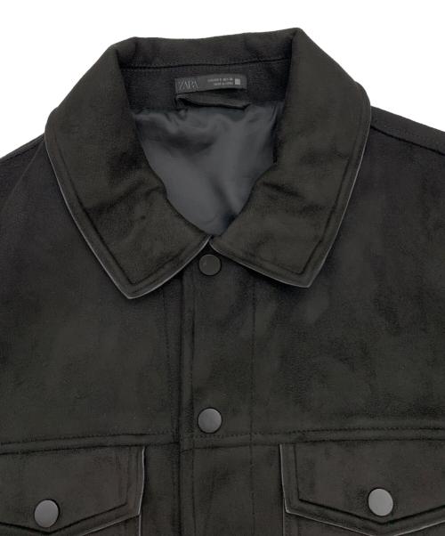 ZARA（ザラ）ZARA (ザラ) フェイクスエードレギュラーフィットジャケット ブラック サイズ:Sの古着・服飾アイテム