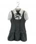 Rilly emulie（リリーエミュリ）の古着「Double Ribbon Ballon Pleats Onepiece」｜グレー×ホワイト