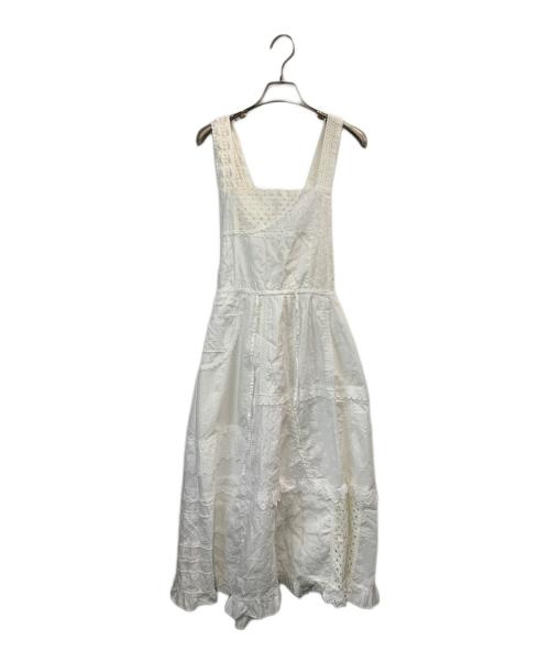 TORI-TO（トリト）TORI-TO (トリト) レース切替ジャンパースカート ホワイト サイズ:36の古着・服飾アイテム
