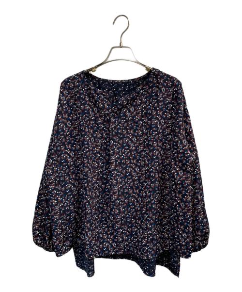BEARDSLEY（ビアズリー）BEARDSLEY (ビアズリー) 小柄プリントブラウス ネイビー サイズ:Fの古着・服飾アイテム