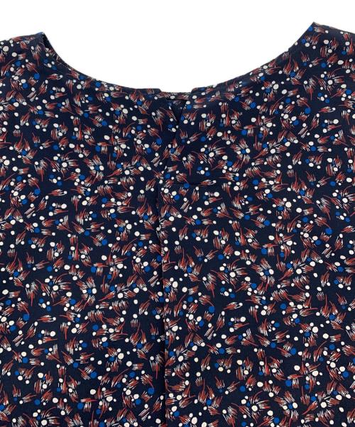 BEARDSLEY（ビアズリー）BEARDSLEY (ビアズリー) 小柄プリントブラウス ネイビー サイズ:Fの古着・服飾アイテム
