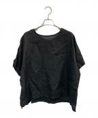 fog linen workフォグリネンワーク）の古着「半袖ブラウス」｜ブラック