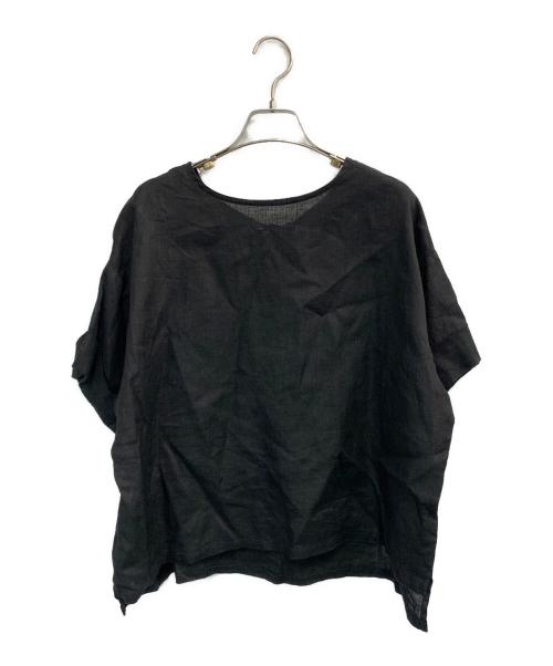 fog linen work（フォグリネンワーク）fog linen work (フォグリネンワーク) 半袖ブラウス ブラック サイズ:記載なしの古着・服飾アイテム