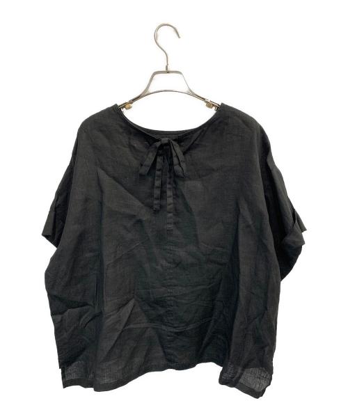 fog linen work（フォグリネンワーク）fog linen work (フォグリネンワーク) 半袖ブラウス ブラック サイズ:記載なしの古着・服飾アイテム