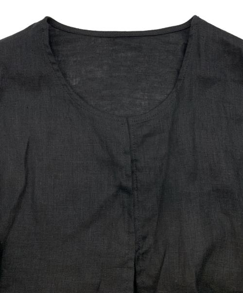 BEARDSLEY（ビアズリー）BEARDSLEY (ビアズリー) リネンフリルハオリ ブラック サイズ:Fの古着・服飾アイテム