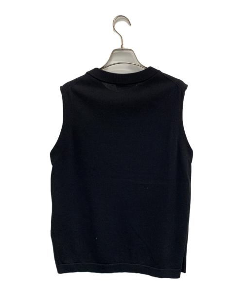 JOHNBULL（ジョンブル）Johnbull (ジョンブル) ドライコットンノースリーブニット ブラック サイズ:Mの古着・服飾アイテム