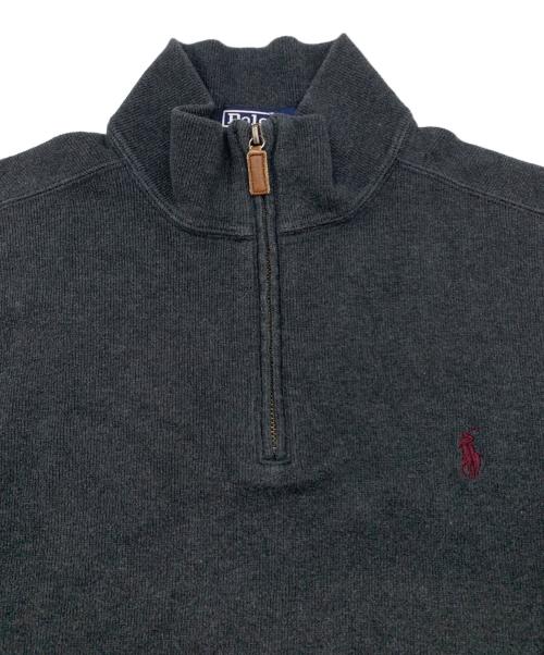 POLO RALPH LAUREN（ポロ・ラルフローレン）POLO RALPH LAUREN (ポロ・ラルフローレン) ハーフジップスウェット ダークグレー サイズ:LLの古着・服飾アイテム