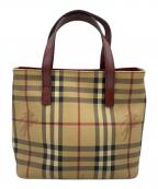 BURBERRY LONDONバーバリーロンドン）の古着「ハンドバッグ」｜ベージュ×レッド
