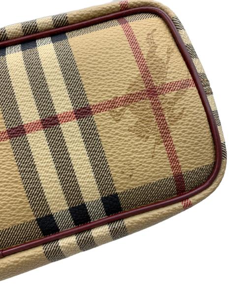 BURBERRY LONDON（バーバリーロンドン）BURBERRY LONDON (バーバリーロンドン) ハンドバッグ ベージュ×レッドの古着・服飾アイテム