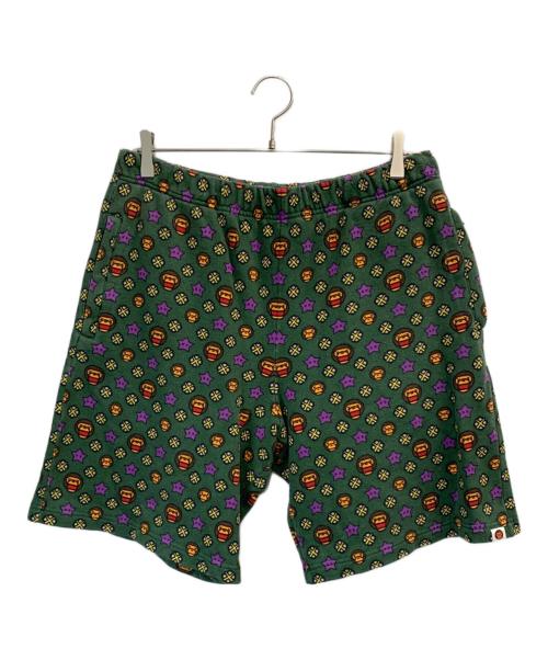A BATHING APE（アベイシングエイプ）A BATHING APE (アベイシングエイプ) ハーフパンツ グリーン サイズ:Mの古着・服飾アイテム