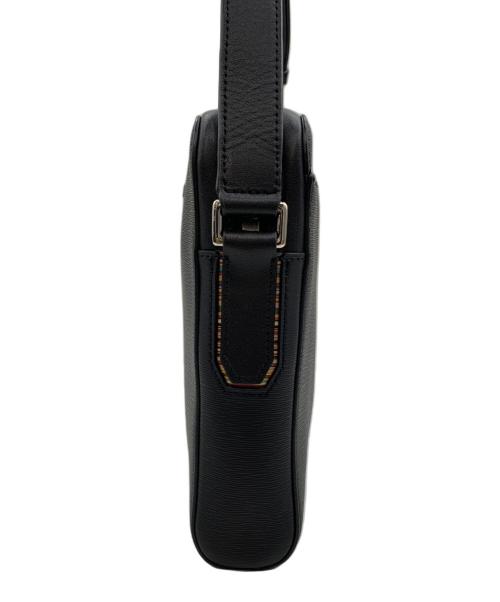 PAUL SMITH（ポールスミス）PAUL SMITH (ポールスミス) マルチストライプレザーショルダーバッグ ブラックの古着・服飾アイテム