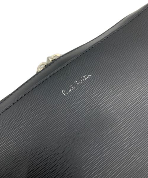 PAUL SMITH（ポールスミス）PAUL SMITH (ポールスミス) マルチストライプレザーショルダーバッグ ブラックの古着・服飾アイテム