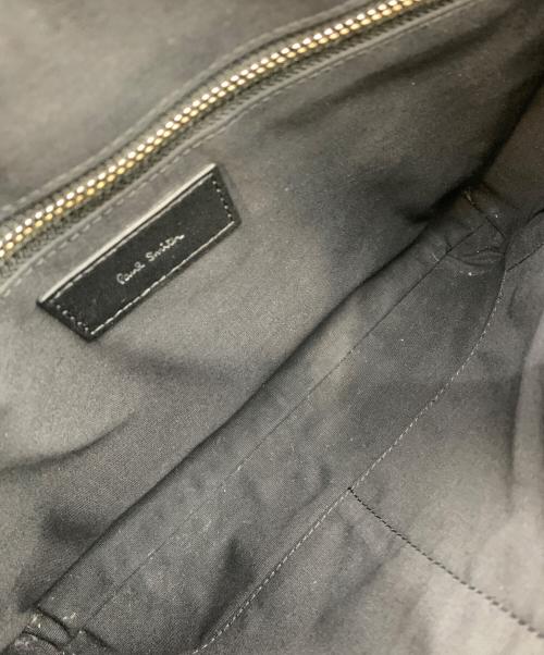 PAUL SMITH（ポールスミス）PAUL SMITH (ポールスミス) マルチストライプレザーショルダーバッグ ブラックの古着・服飾アイテム