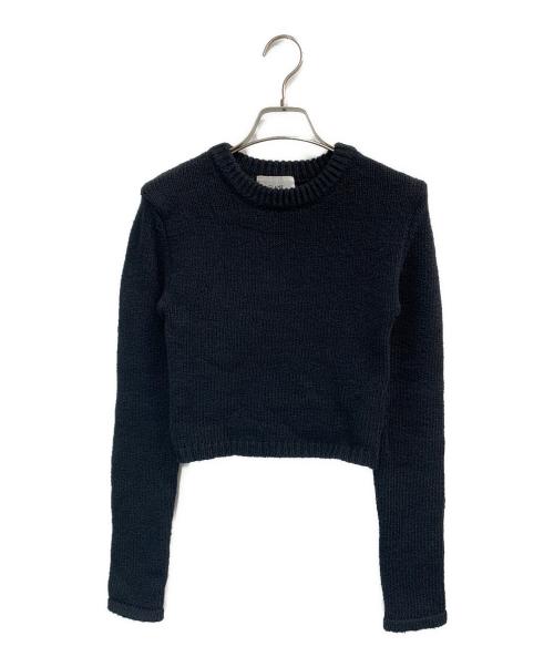 CLANE（クラネ）CLANE (クラネ) COTTON SHORT KNIT TOPS ブラック サイズ:2の古着・服飾アイテム