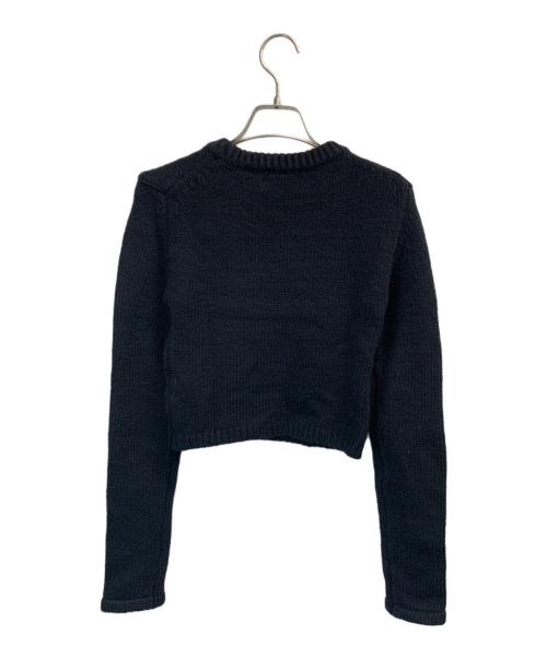 CLANE（クラネ）CLANE (クラネ) COTTON SHORT KNIT TOPS ブラック サイズ:2の古着・服飾アイテム