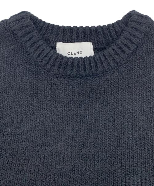 CLANE（クラネ）CLANE (クラネ) COTTON SHORT KNIT TOPS ブラック サイズ:2の古着・服飾アイテム