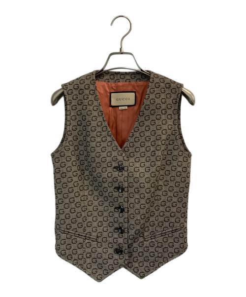 GUCCI（グッチ）GUCCI (グッチ) ジレ ブラウン サイズ:38の古着・服飾アイテム