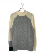 sacaiサカイ）の古着「CABLE PATTERN KNIT PULLOVER」｜グレー×ホワイト