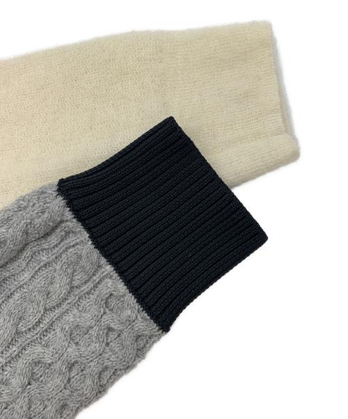 sacai（サカイ）sacai (サカイ) CABLE PATTERN KNIT PULLOVER グレー×ホワイト サイズ:2の古着・服飾アイテム
