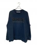 WHITE MOUNTAINEERINGホワイトマウンテ二アニング）の古着「シャギーエンブロイダリースウェット」｜ネイビー