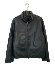 ZARA（ザラ）の古着「レザーハイネックボンバージャケット」｜ブラック