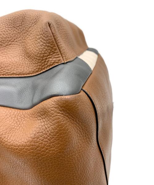 COACH（コーチ）COACH (コーチ) Charles Backpack In Patchwork Leather ブラウン×ベージュ×グレーの古着・服飾アイテム