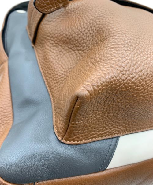 COACH（コーチ）COACH (コーチ) Charles Backpack In Patchwork Leather ブラウン×ベージュ×グレーの古着・服飾アイテム