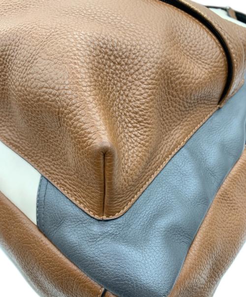 COACH（コーチ）COACH (コーチ) Charles Backpack In Patchwork Leather ブラウン×ベージュ×グレーの古着・服飾アイテム