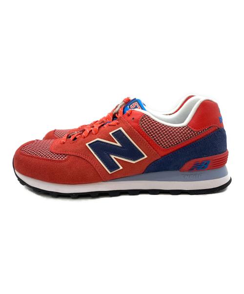 NEW BALANCE（ニューバランス）NEW BALANCE (ニューバランス) ML574 レッド×ネイビー サイズ:27.5cmの古着・服飾アイテム