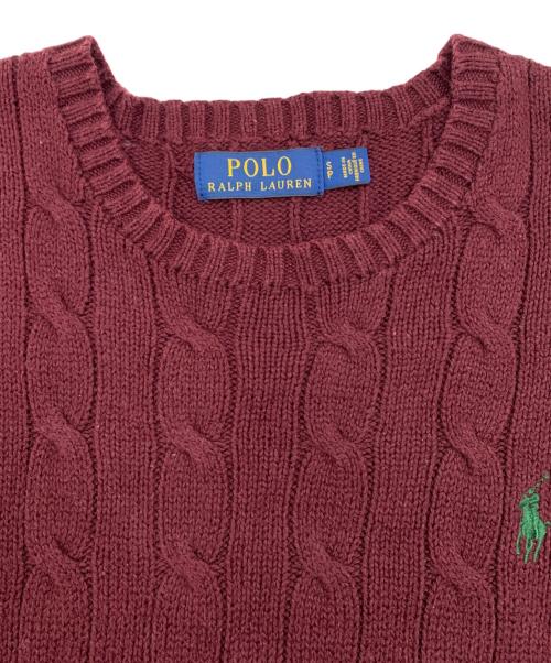 POLO RALPH LAUREN（ポロ・ラルフローレン）POLO RALPH LAUREN (ポロ・ラルフローレン) 厚手ニット エンジ サイズ:Sの古着・服飾アイテム