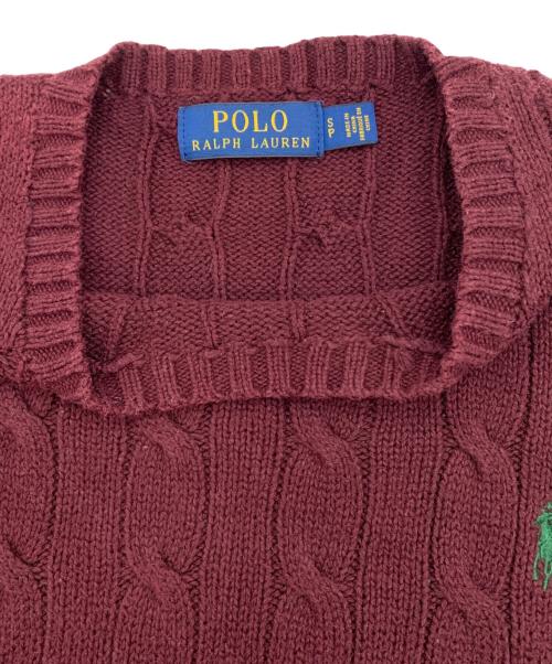 POLO RALPH LAUREN（ポロ・ラルフローレン）POLO RALPH LAUREN (ポロ・ラルフローレン) 厚手ニット エンジ サイズ:Sの古着・服飾アイテム