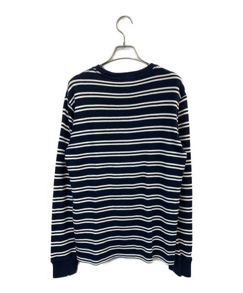 POLO RALPH LAUREN（ポロ・ラルフローレン）POLO RALPH LAUREN (ポロ・ラルフローレン) 長袖カットソー ネイビー×ホワイト サイズ:Lの古着・服飾アイテム