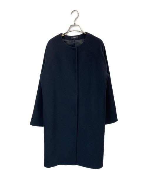 theory（セオリー）theory (セオリー) ノーカラーコート ネイビー サイズ:Pの古着・服飾アイテム