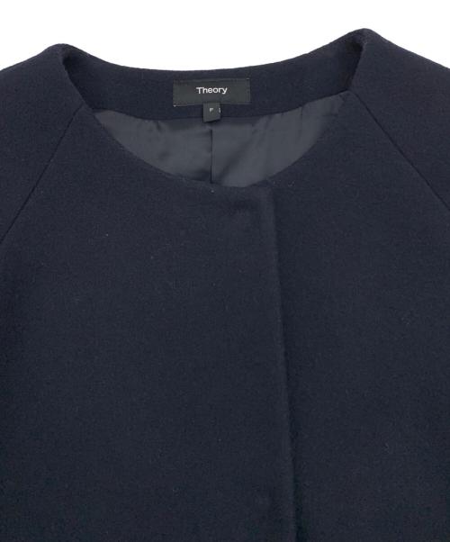 theory（セオリー）theory (セオリー) ノーカラーコート ネイビー サイズ:Pの古着・服飾アイテム