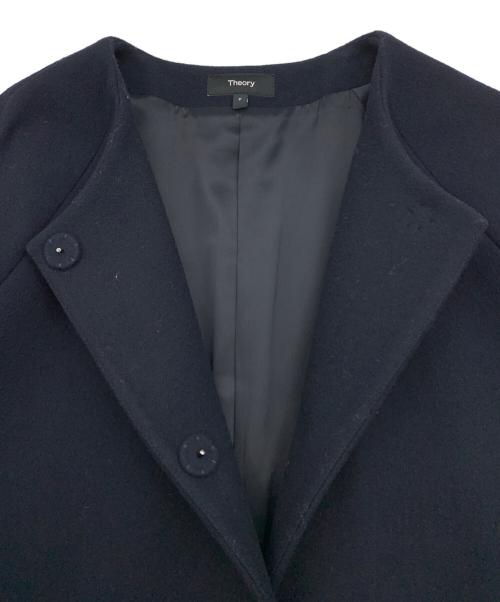 theory（セオリー）theory (セオリー) ノーカラーコート ネイビー サイズ:Pの古着・服飾アイテム