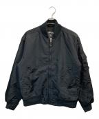 stussyステューシー）の古着「MA-1ジャケット」｜ブラック