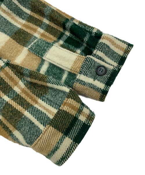 WOOLRICH（ウールリッチ）WOOLRICH (ウールリッチ) シャツジャケット グリーン×ブラウン サイズ:Lの古着・服飾アイテム