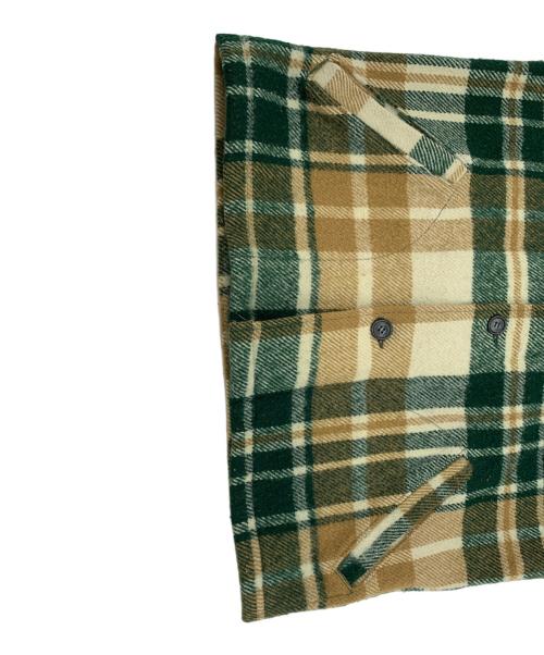 WOOLRICH（ウールリッチ）WOOLRICH (ウールリッチ) シャツジャケット グリーン×ブラウン サイズ:Lの古着・服飾アイテム